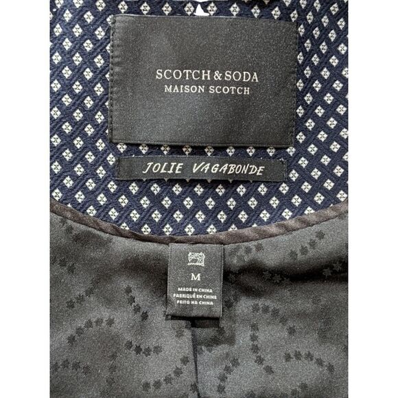 Scotch & Soda Maison Scotch Jolie Vagabonde Navy Patterned Blazer Size M - Picture 9 of 10